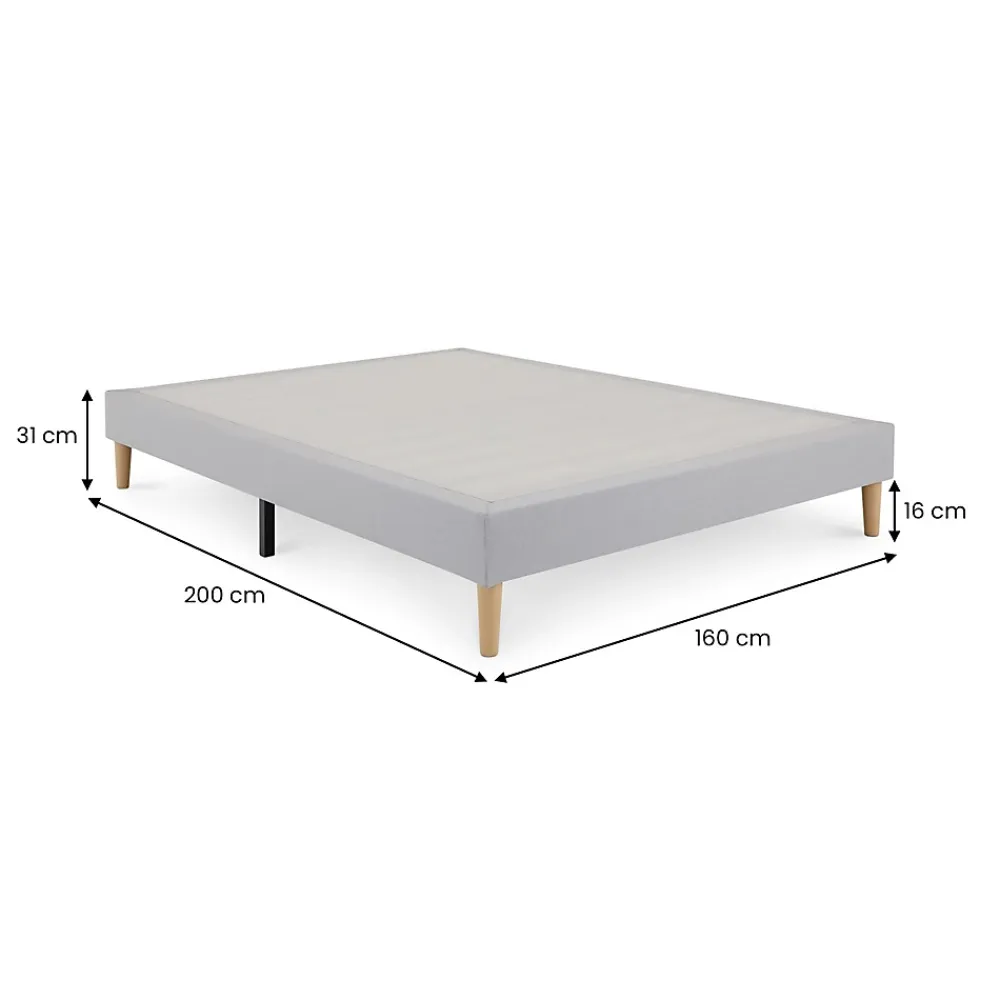 Idimex Sommier tapissier BREST 160 x 200 cm revêtement tissu - Gris* Sommier