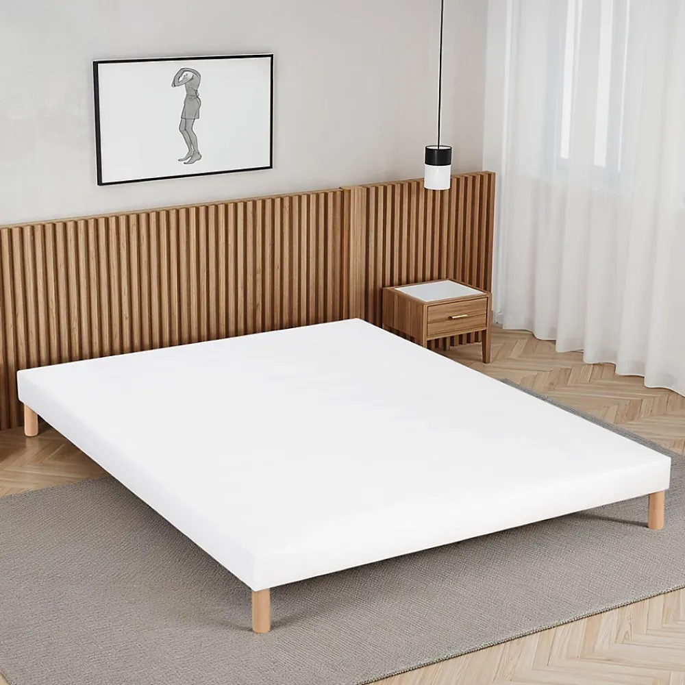 Bellecour Sommier tapissier Capucine 140x190 cm Epaisseur 13 cm Blanc (pieds non inclus)* Sommier