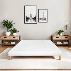 Bellecour Sommier tapissier Constantine 80x200 cm Epaisseur 18 cm Blanc (pieds non inclus)* Sommier