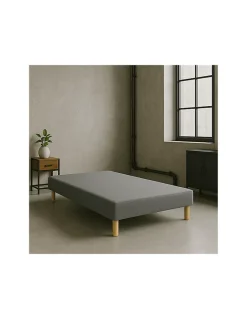 By Sommiflex. SOMMIER TAPISSIER GRIS 120x190 cm FABRICATION FRANÇAISE ARTISANALE PIEDS OFFERTS HAUTEUR avec PIEDS 27 cm* Sommier
