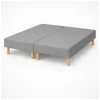 SOMMIER TAPISSIER GRIS 80x200x2 (160x200) FABRICATION FRANÇAISE ARTISANALE PIEDS OFFERTS HAUTEUR avec PIEDS 27 cm>By Sommiflex. Outlet