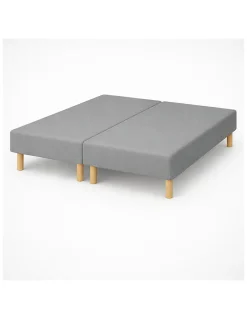 SOMMIER TAPISSIER GRIS 80x200x2 (160x200) FABRICATION FRANÇAISE ARTISANALE PIEDS OFFERTS HAUTEUR avec PIEDS 27 cm>By Sommiflex. Outlet