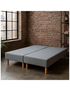 SOMMIER TAPISSIER GRIS 80x200x2 (160x200) FABRICATION FRANÇAISE ARTISANALE PIEDS OFFERTS HAUTEUR avec PIEDS 27 cm>By Sommiflex. Outlet
