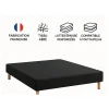 SOMMIER TAPISSIER NOIR 140x200 cm FABRICATION FRANÇAISE ARTISANALE PIEDS OFFERTS HAUTEUR avec PIEDS 27 cm>By Sommiflex. New