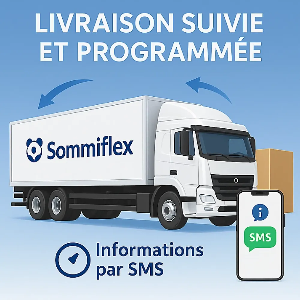 By Sommiflex. SOMMIER TAPISSIER NOIR 70x190x2 (140x190) FABRICATION FRANÇAISE ARTISANALE PIEDS OFFERTS HAUTEUR avec PIEDS 27 cm* Sommier