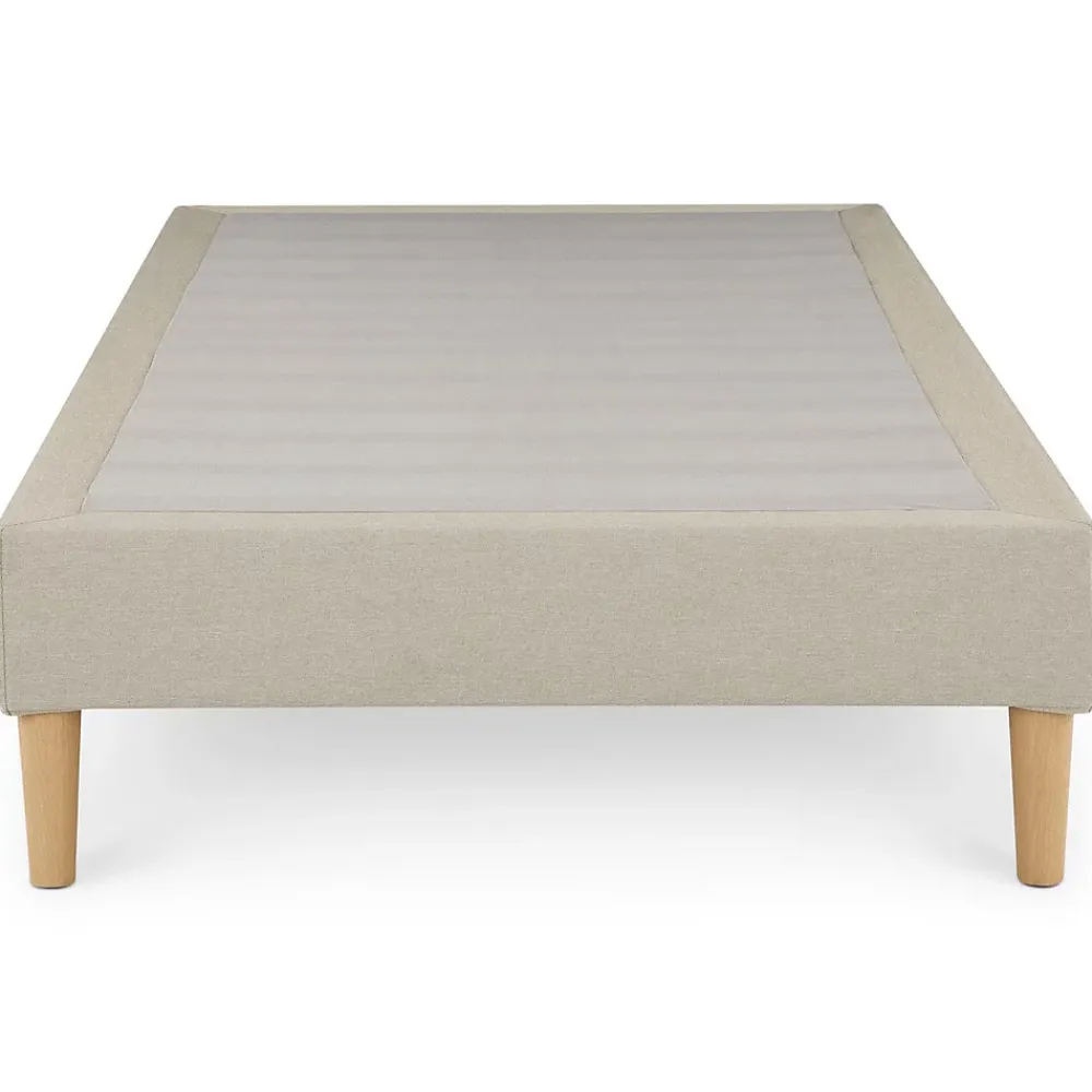 Idimex Sommier tapissier PAIMPOL 90 x 190 cm revêtement tissu - Beige* Sommier