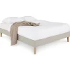 Sommier tapissier QUIMPER 140 x 190 cm revêtement tissu - Beige>Idimex Sale