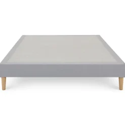 Idimex Sommier tapissier QUIMPER 140 x 190 cm revêtement tissu - Gris* Sommier