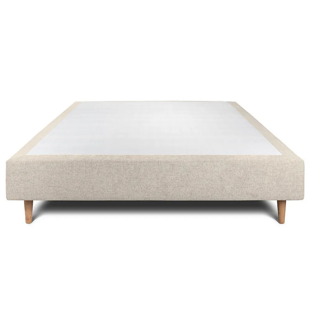 Sommier Tapissier Tissu Beige clair 160x200 H35cm>Sommeil De Plomb New