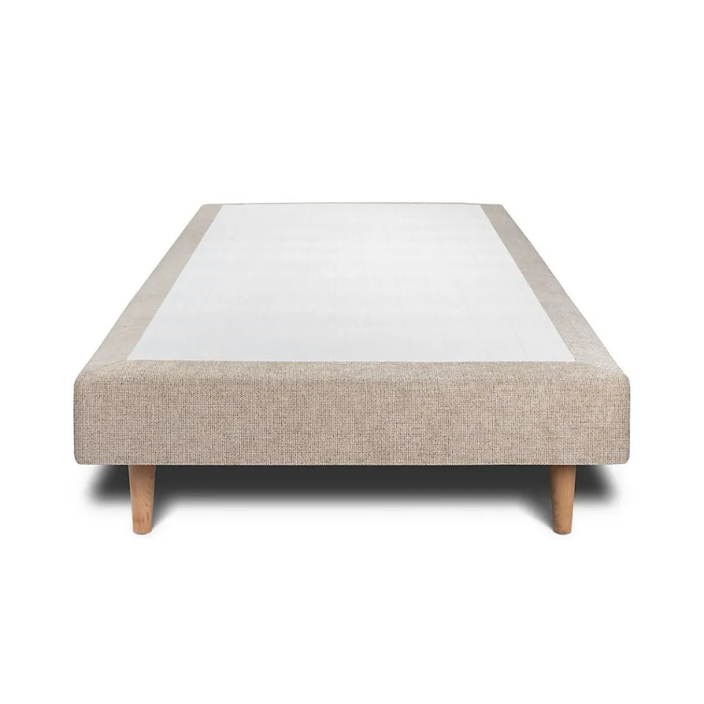 Sommier Tapissier Tissu Beige brun 100x200 H35cm>Sommeil De Plomb Outlet