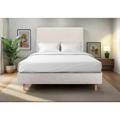 Sommeil De Plomb Sommier Tapissier Tissu Beige clair 150x190 H35cm* Sommier