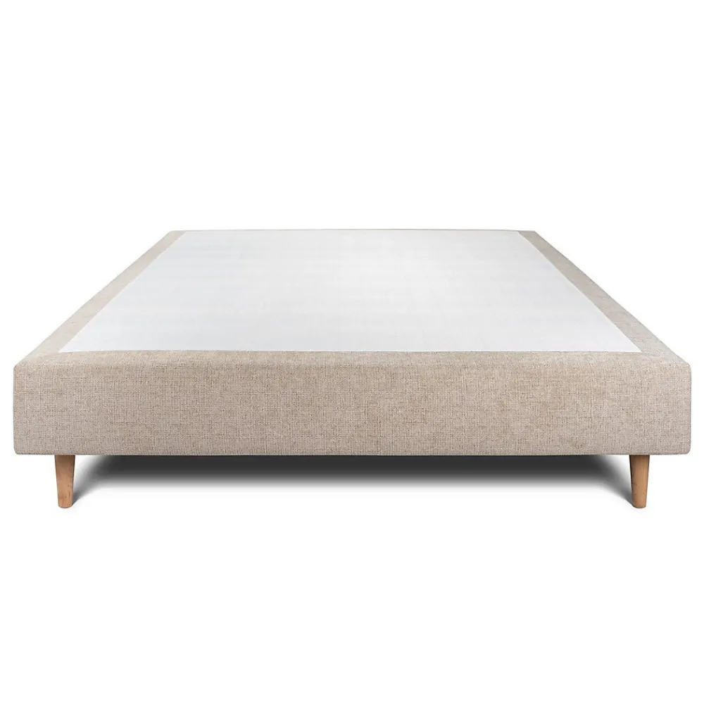 Sommeil De Plomb Sommier Tapissier Tissu Beige brun 150x200 H35cm* Sommier