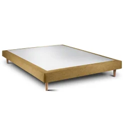 Sommeil De Plomb Sommier Tapissier Tissu Jaune 135x190 H29cm* Sommier