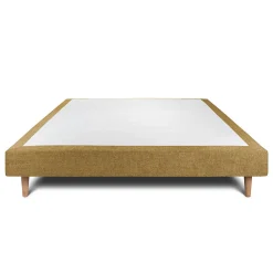 Sommeil De Plomb Sommier Tapissier Tissu Jaune 135x190 H29cm* Sommier