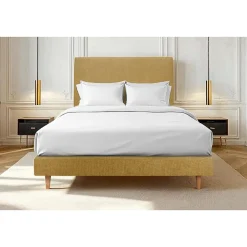 Sommeil De Plomb Sommier Tapissier Tissu Jaune 135x190 H29cm* Sommier
