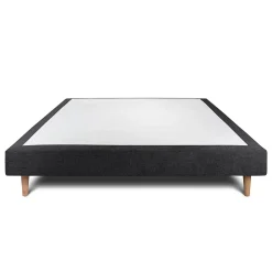 Sommeil De Plomb Sommier Tapissier Tissu Noir 160x200 H29cm* Sommier