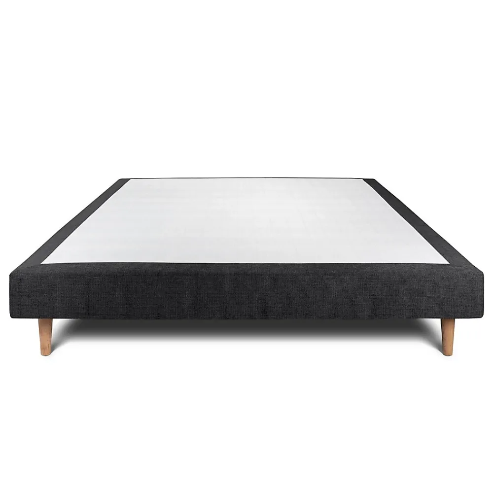 Sommeil De Plomb Sommier Tapissier Tissu Noir 160x200 H29cm* Sommier