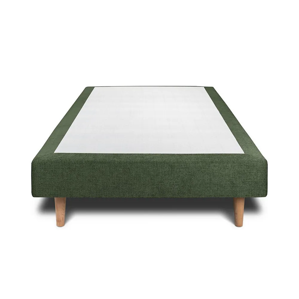 Sommier Tapissier Tissu Vert 80x200 H29cm>Sommeil De Plomb Discount