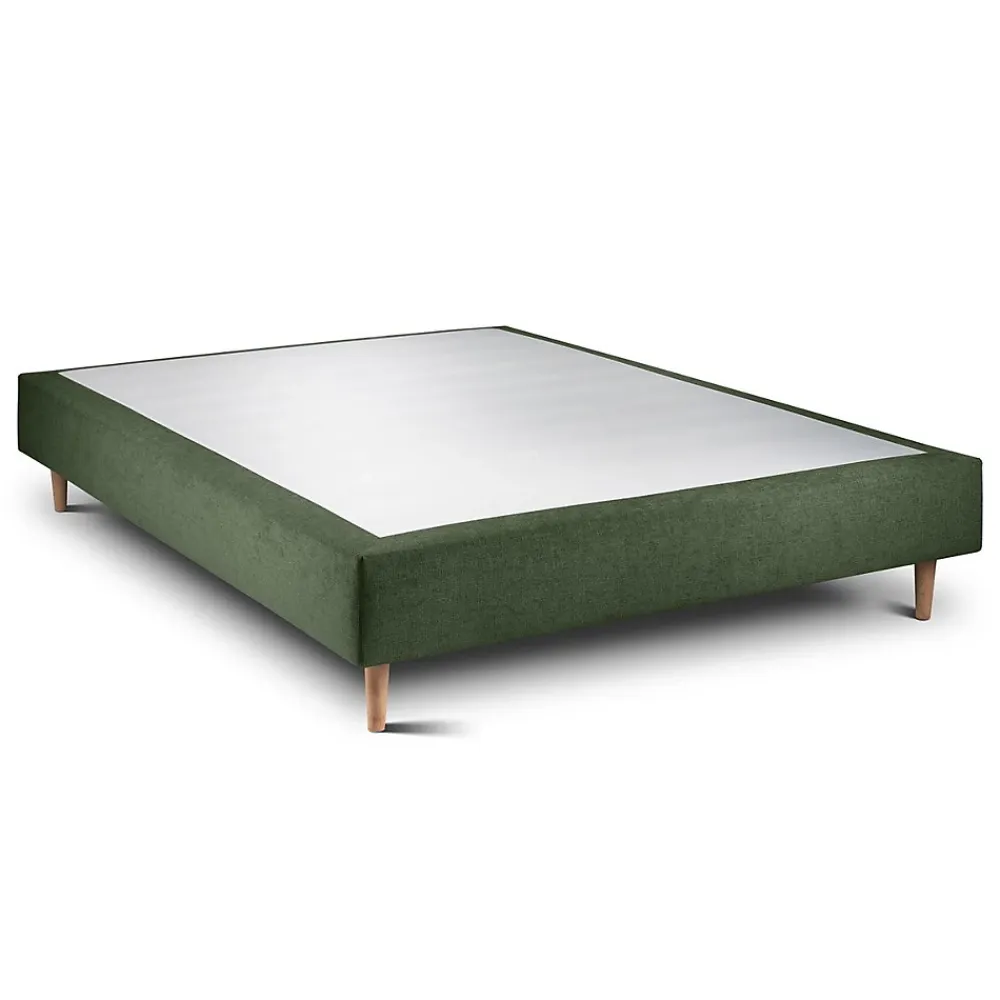 Sommeil De Plomb Sommier Tapissier Tissu Vert 140x190 H35cm* Sommier