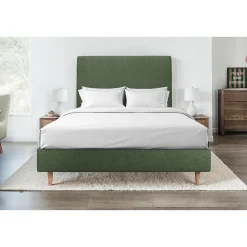 Sommeil De Plomb Sommier Tapissier Tissu Vert 140x190 H35cm* Sommier
