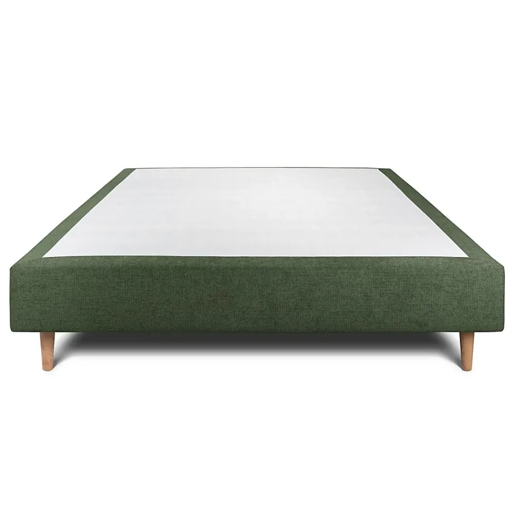 Sommeil De Plomb Sommier Tapissier Tissu Vert 140x190 H35cm* Sommier