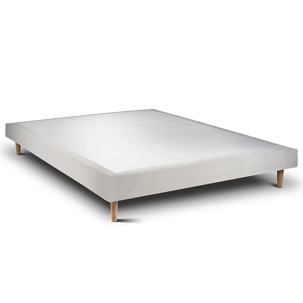 Sommeil De Plomb Sommier Tapissier Velours Gris clair 140x190 H29cm* Sommier