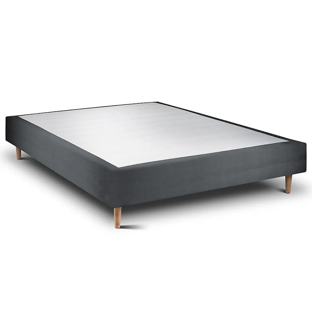 Sommier Tapissier Velours Gris anthracite 160x200 H35cm>Sommeil De Plomb Sale