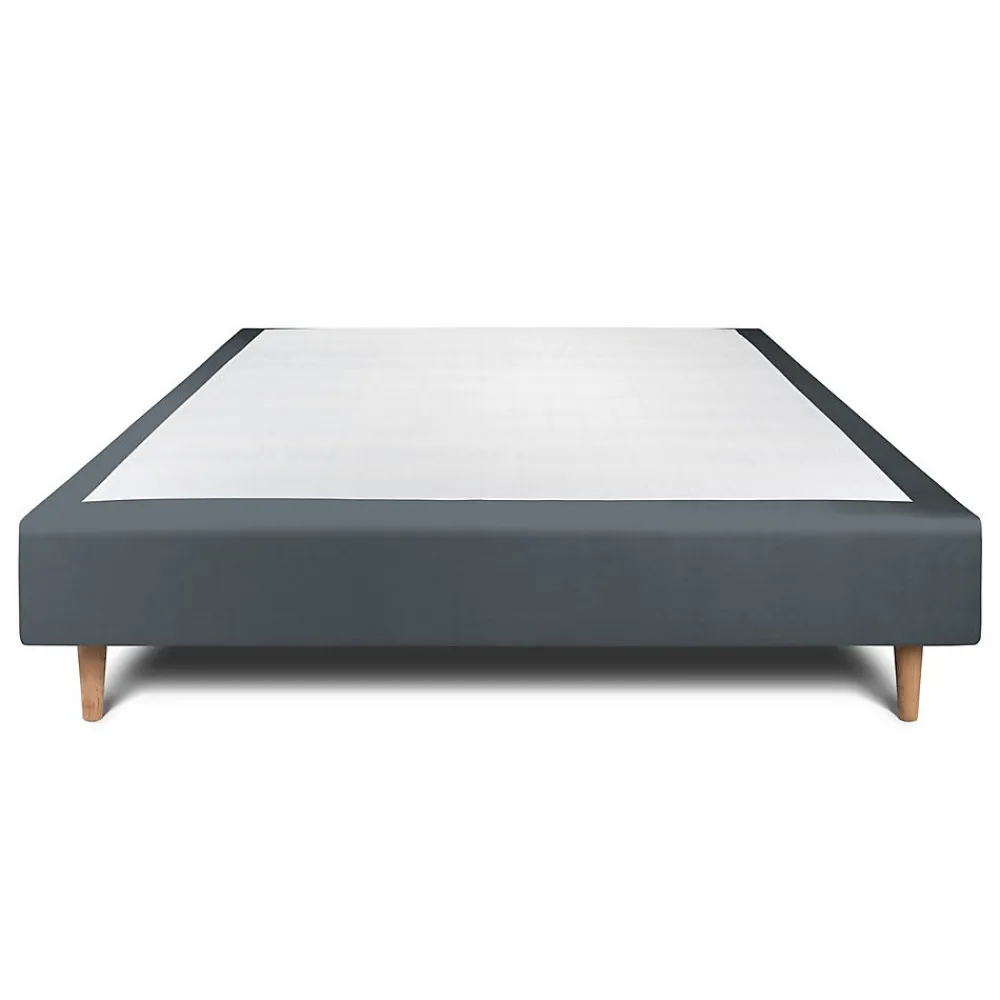 Sommier Tapissier Velours Gris anthracite 160x200 H35cm>Sommeil De Plomb Sale