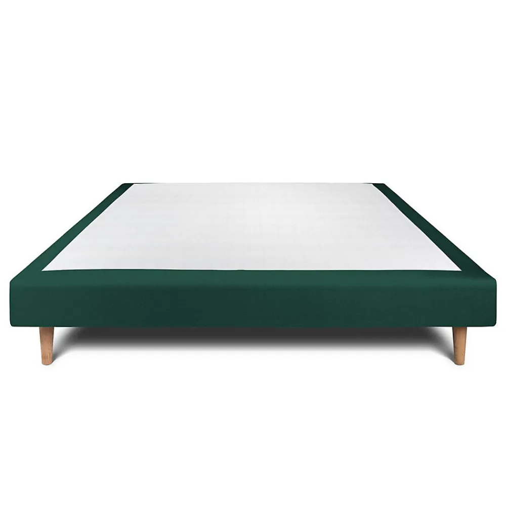 Sommier Tapissier Velours Vert 160x200 H29cm>Sommeil De Plomb