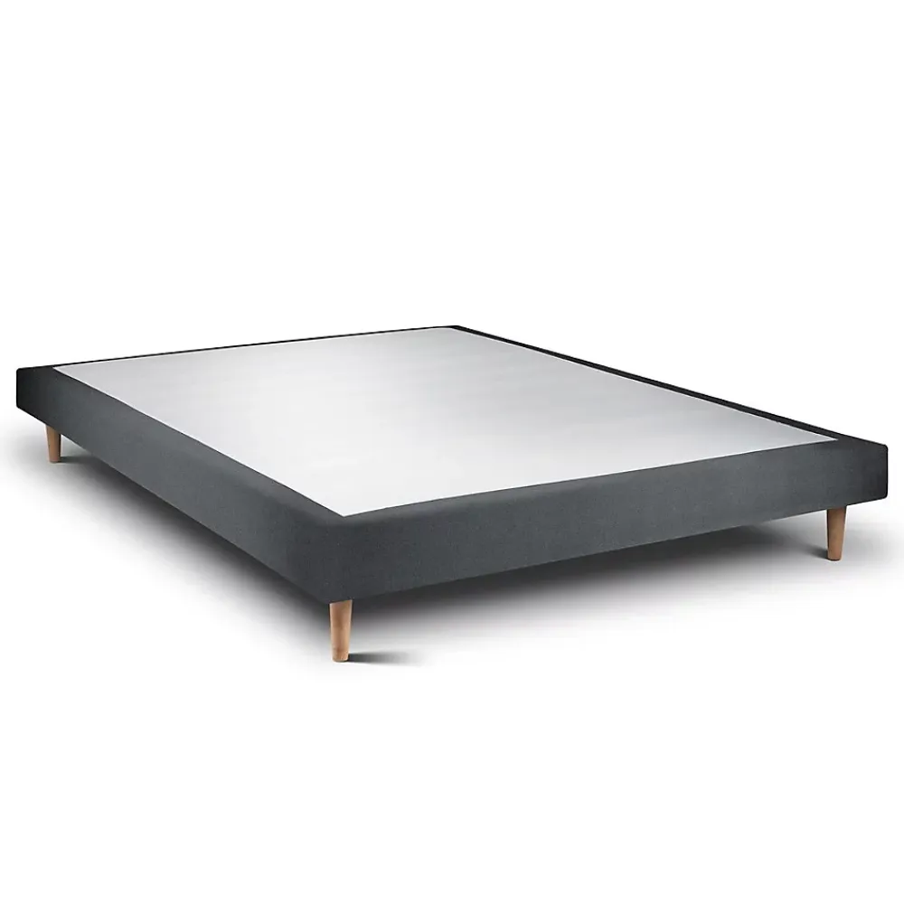 Sommeil De Plomb Sommier Tapissier Velours Gris anthracite 150x200 H29cm* Sommier