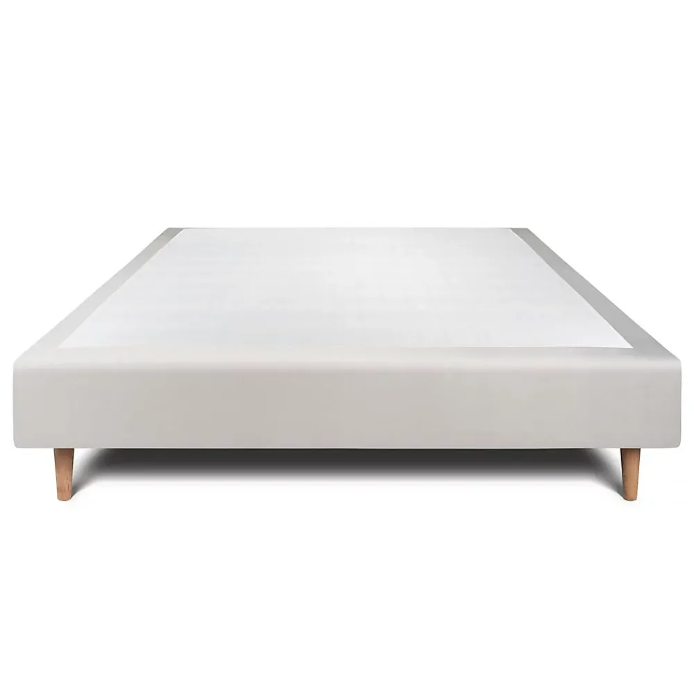 Sommeil De Plomb Sommier Tapissier Velours Gris clair 140x190 H35cm* Sommier