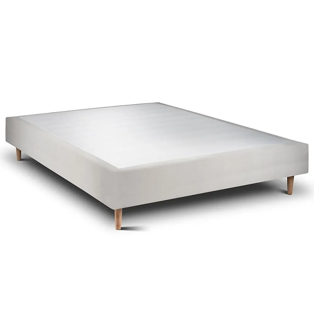 Sommeil De Plomb Sommier Tapissier Velours Gris clair 140x190 H35cm* Sommier