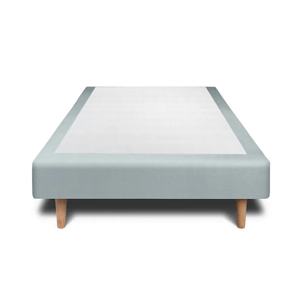 Sommier Tapissier Velours Gris bleuté 90x190 H35cm>Sommeil De Plomb New