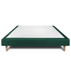 Sommeil De Plomb Sommier Tapissier Velours Vert 140x190 H29cm* Sommier