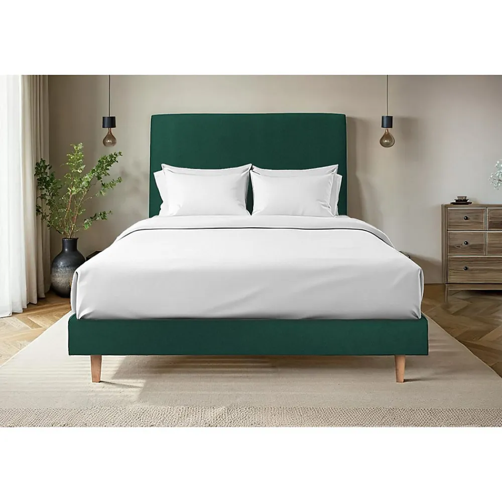 Sommeil De Plomb Sommier Tapissier Velours Vert 140x190 H29cm* Sommier