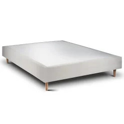 Sommeil De Plomb Sommier Tapissier Velours Gris clair 160x200 H35cm* Sommier