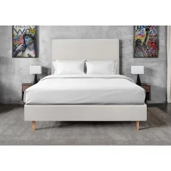 Sommier Tapissier Velours Gris clair 150x200 H35cm>Sommeil De Plomb Outlet