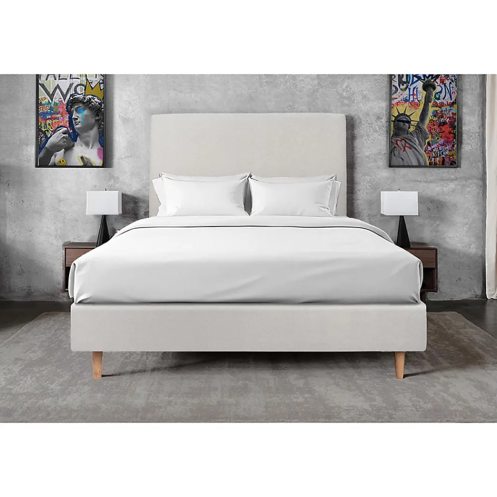 Sommier Tapissier Velours Gris clair 150x200 H35cm>Sommeil De Plomb Outlet