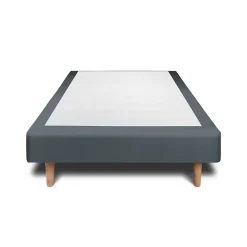 Sommeil De Plomb Sommier Tapissier Velours Gris anthracite 90x190 H29cm* Sommier