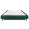 Sommeil De Plomb Sommier Tapissier Velours Vert 135x190 H29cm* Sommier