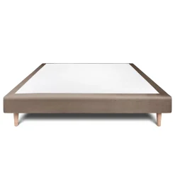 Sommeil De Plomb Sommier Tapissier Velours Taupe 150x190 H29cm* Sommier