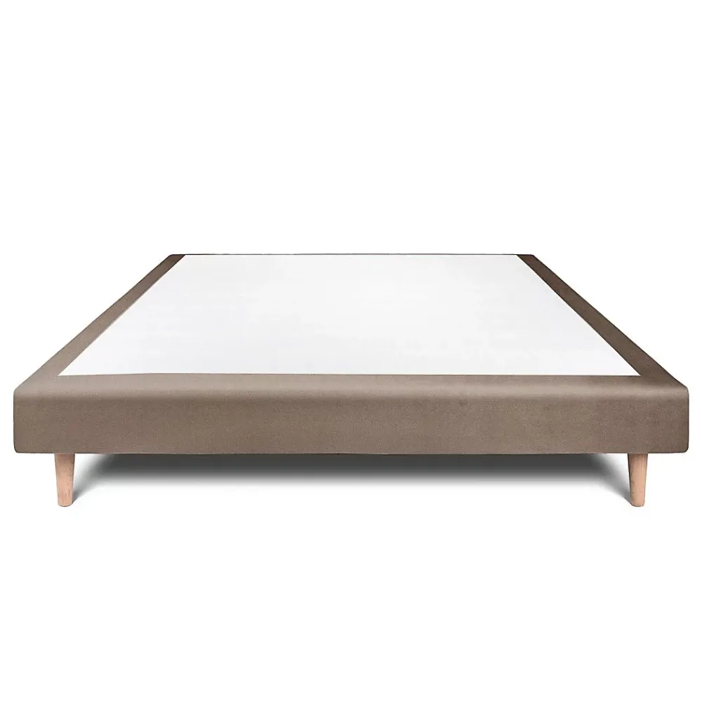 Sommeil De Plomb Sommier Tapissier Velours Taupe 150x190 H29cm* Sommier