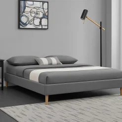 Sommier tapissier 140x190 - 20 cm - 13 lattes - montage rapide et facile - revêtement facile d'entretien - Gregory gris><noscript><img width=