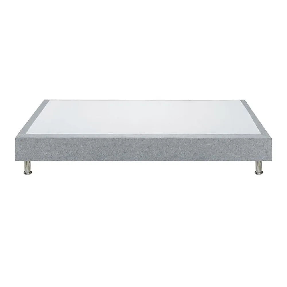 Sommier tapissier 160x200 cm en tissu gris et pieds métal - REMIMOS>Meubletmoi Clearance