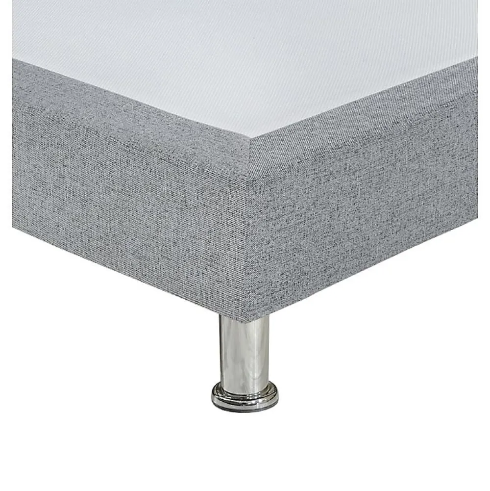 Sommier tapissier 160x200 cm en tissu gris et pieds métal - REMIMOS>Meubletmoi Clearance
