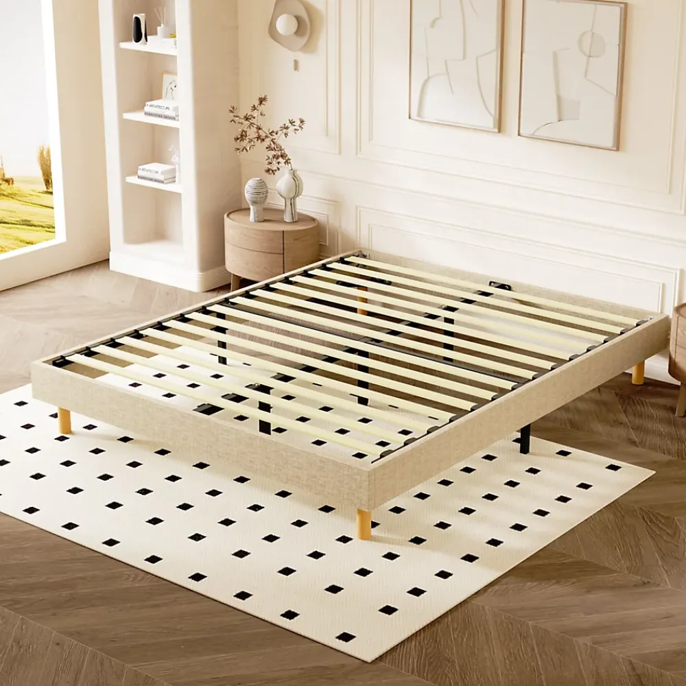 Teeno Sommier tapissier 140x190 cm 2x14 lattes, 9 pieds Hauteur du cadre 29 cm* Sommier