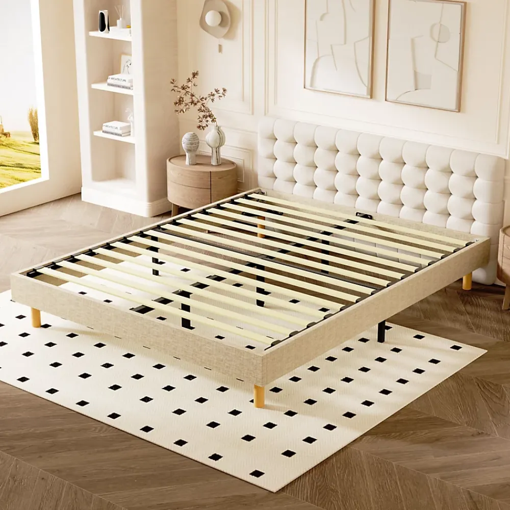 Teeno Sommier tapissier 140x190 cm 2x14 lattes, 9 pieds Hauteur du cadre 29 cm* Sommier