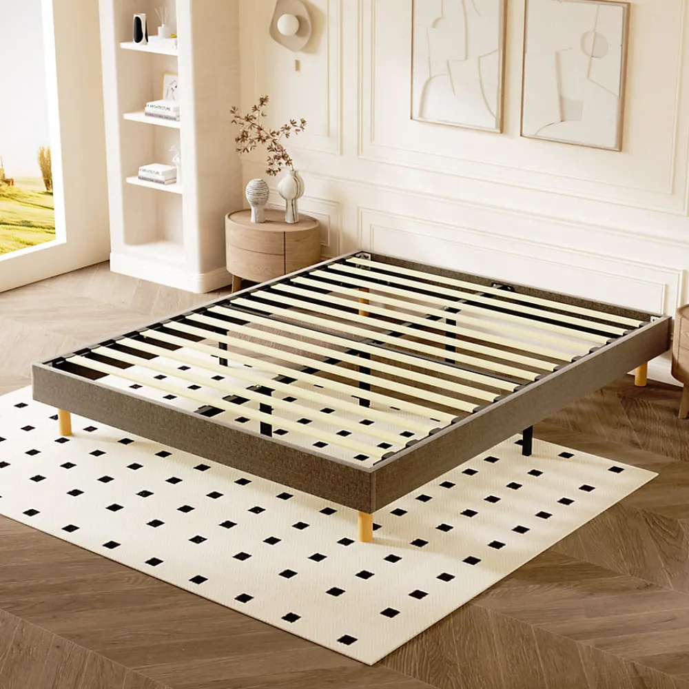 Sommier Tapissier 160x200cm , 14 lattes, Comfort, Brun>Teeno Discount