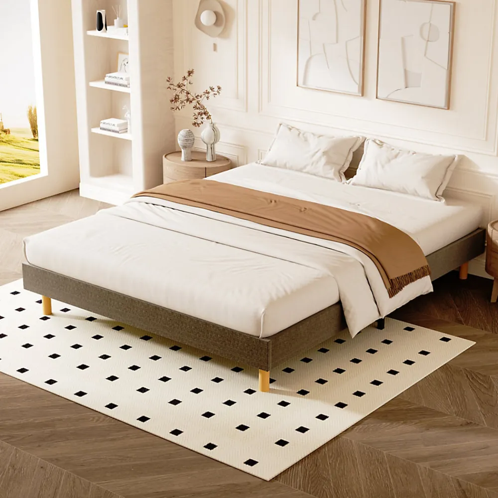 Sommier Tapissier 160x200cm , 14 lattes, Comfort, Brun>Teeno Discount