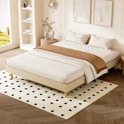 Sommier tapissier 140x200cm, 14 lattes, 9 pieds Hauteur du cadre 29 cm><noscript><img width=